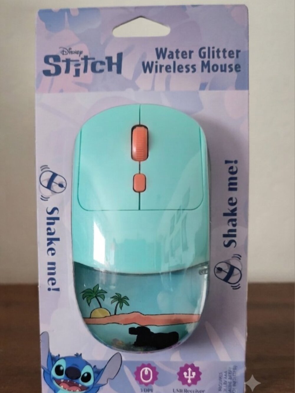 Disney Stitch Water Glitter Wireless Mouse